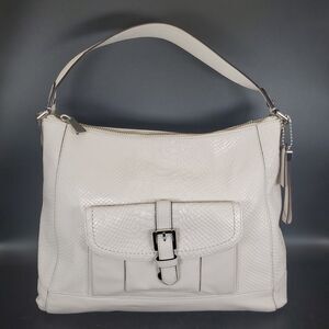 Coach F31283 Charlie Hobo Python Embossed Parchment Leather Bag